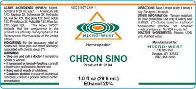 1.0 Fl Oz Bottle Label (Chron Sino 1.0 Fl Oz Bottle Label)